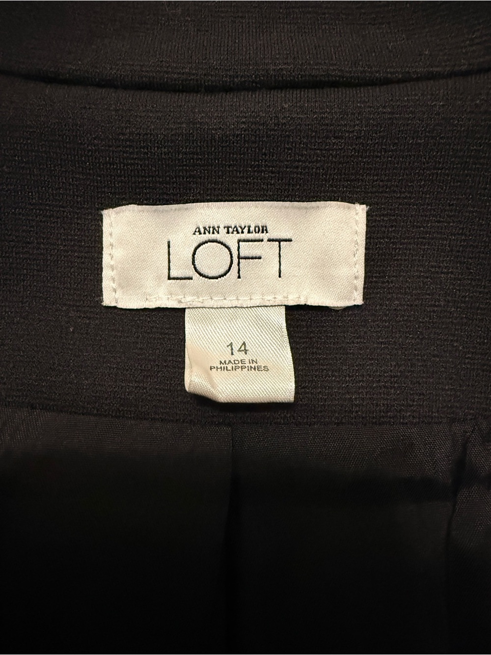 LOFT Black Knit Suit, Rounded-Collar Button-Front Blazer and Flat Front Pants - Picture 8 of 16